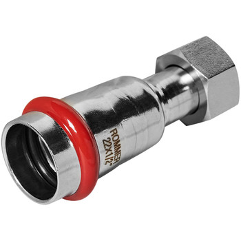 Пресс муфта из нержавеющей стали с накидной гайкой 22х1/2" Rommer