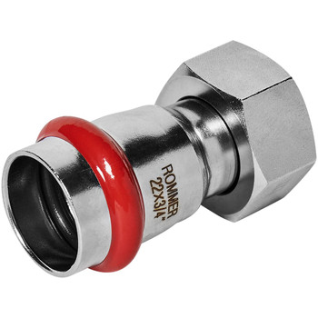 Пресс муфта из нержавеющей стали с накидной гайкой 22х3/4" Rommer