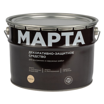 Изображение товара Декоративно-защитное средство для дерева Марта бесцветное 9 л полуматовое