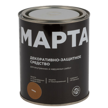 Изображение товара Декоративно-защитное средство для дерева Марта орех 0,75л полуматовое