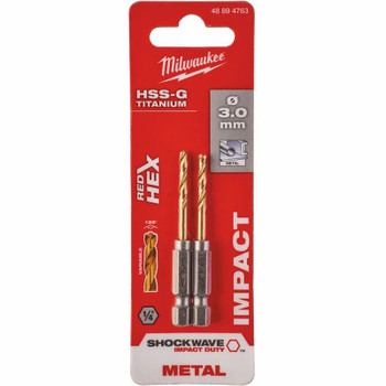 Сверло по металлу 3х65/23 мм RedHEX HSS-G TiN Milwaukee 2 шт