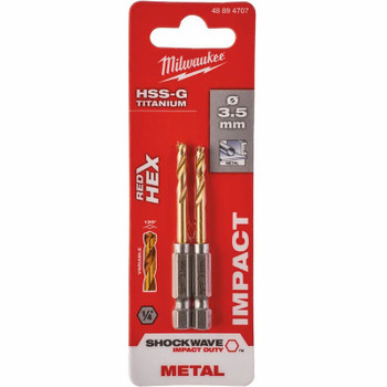 Сверло по металлу 3,5х69/25 мм RedHEX HSS-G TiN Milwaukee 2 шт