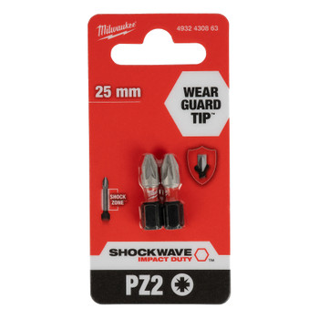 Бита ударная Milwaukee PZ2x25 мм Shockwave 2 шт