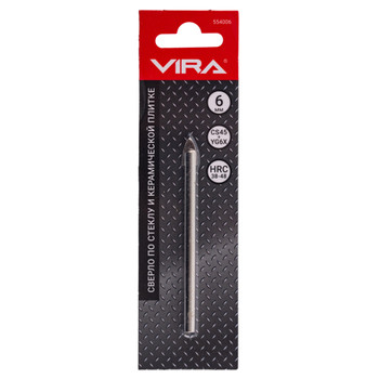 Изображение товара Сверло по стеклу и керамике 6 мм Vira высококачественное инструментальное сверло