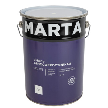 Эмаль ПФ-115 Марта белая матовая 6кг