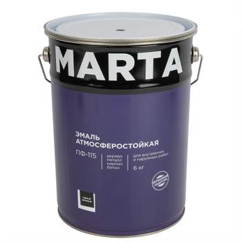 Эмаль ПФ-115 Марта черная матовая 6кг