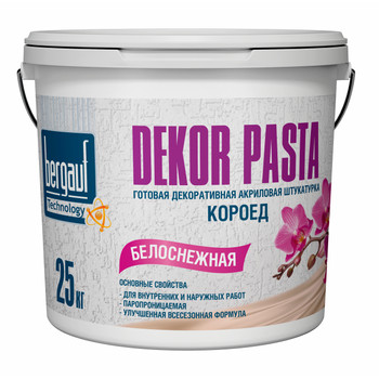Штукатурка декоративная Bergauf Dekor Pasta Короед зерно 2 мм, 25 кг
