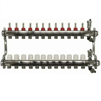 Изображение товара Коллекторная группа Aqualink 1 на 12 выходов с расходомерами для отопления