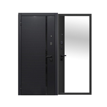 Дверь входная металлическая Ferroni мдф/зеркало черный 860 мм левая