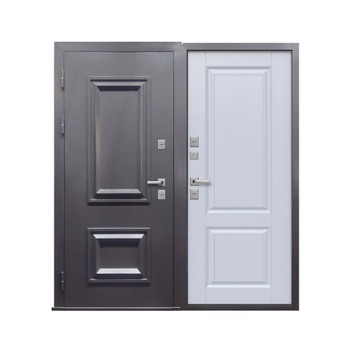 Дверь входная металлическая с терморазрывом Протерма Багет 11 см, Букле Антрацит/Белый матовый 960 левая, Прораб