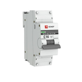 Изображение товара Автоматический выключатель EKF PROxima C 16А 10кА однополюсный для защиты сети