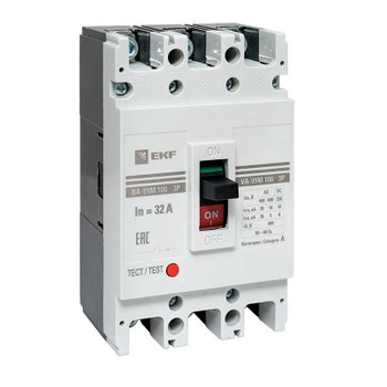 Выключатель автоматический трехполюсный 100/32А 35кА PROxima EKF