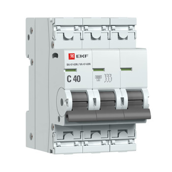 Изображение товара Выключатель автоматический трехполюсный C 40А 6кА EKF PROxima