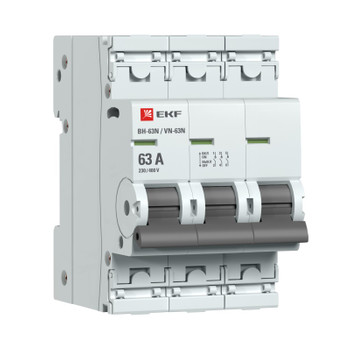 Изображение товара Трехполюсный выключатель нагрузки 63А EKF PROxima ВН-63N для электрических сетей