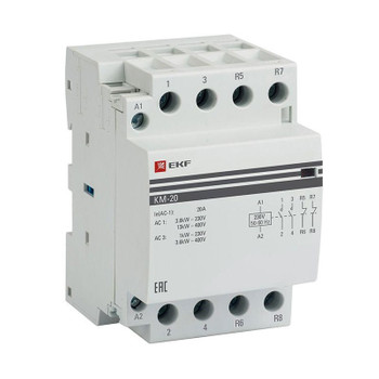 Изображение товара Модульный контактор EKF КМ 20А 2NО+2NC 230-400В для автоматизации