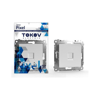 Механизм розетки компьютерной RJ45 Tokov Elektric Pixel белая