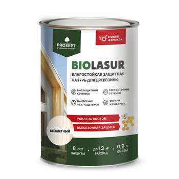 Изображение товара Антисептик для дерева лессирующий Prosept BiO LASUR бесцветный 0,9 л