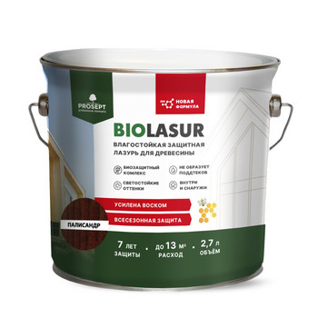 Изображение товара Антисептик для дерева лессирующий Prosept Bio Lasur Палисандр 2,7 л