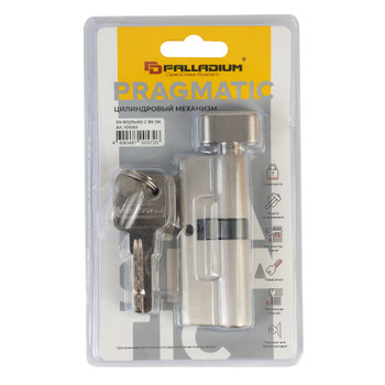 Механизм цилиндровый Palladium 80 ключ-вертушка со смещением 35х45 мм, матовый никель