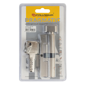 Механизм цилиндровый Palladium 90 ключ-вертушка матовый никель