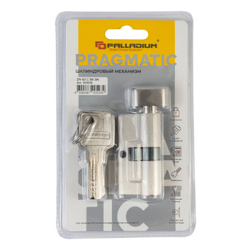 Механизм цилиндровый Palladium 60 ключ-вертушка матовый никель