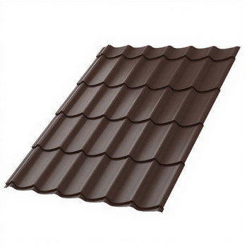 Лист кровельный Ламонтерра Монтеррей 5,00х1,19 (ПЭ-8017-0,45 мм) коричневый шоколад