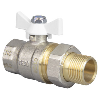 Кран шаровый со сгоном TEBO ВР-НР 1/2" бабочка