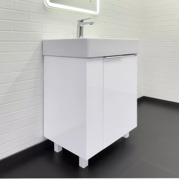 Изображение товара Тумба напольная Comforty Асти 60Н с раковиной CF3WL032 белый глянец