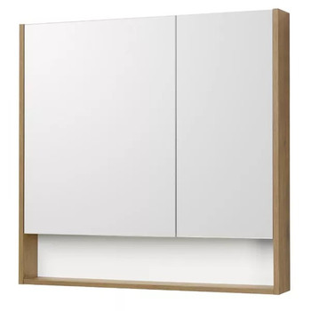 Зеркало шкаф Акватон Сканди 90 дуб рустикальный/белый глянцевый