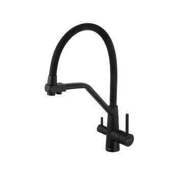 Изображение товара Смеситель для кухни с гибким изливом и подключением к фильтру Fmark черный FS0662-H01