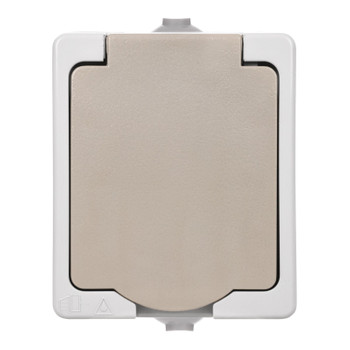 Изображение товара Розетка накладная с заземлением и крышкой Вуокса TDM IP54