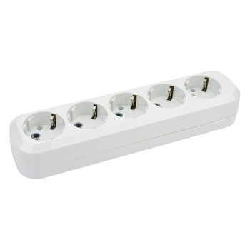 Колодка 5 гнезд с заземлением 16А  250В IP20 белая TDM