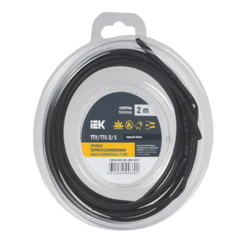 Трубка термоусадочная ТТУ нг-LS 2/1 черная 2 м IEK