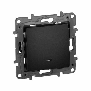 Механизм выключателя одноклавишный с подсветкой Etika антрацит IP20 Legrand