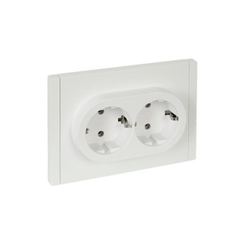 Розетка двухместная с заземлением Forte&Piano белая IP20 IEK