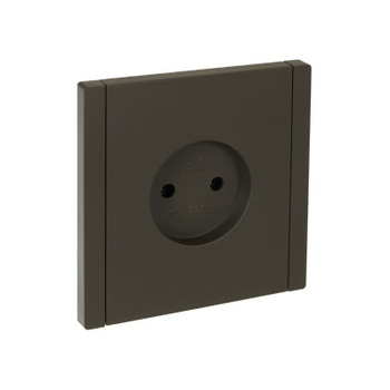 Розетка одноместная без заземления Forte&Piano серая IP20 IEK