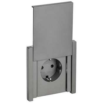Изображение товара Розетка одноместная с заземлением Forte&Piano IEK IP44 встраиваемая сталь