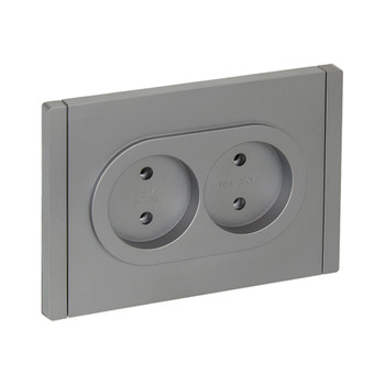 Изображение товара Розетка двухместная Forte&Piano без заземления IEK сталь
