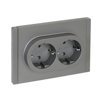 Изображение товара Розетка двухместная с заземлением Forte&Piano для внутреннего монтажа