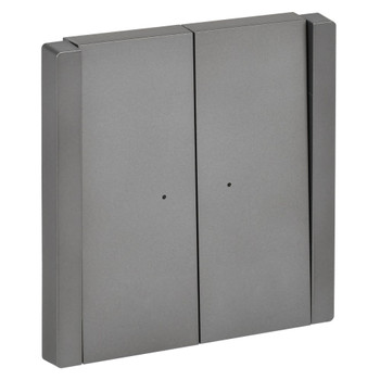 Выключатель двухклавишный с подсветкой Forte&Piano сталь IP20 IEK