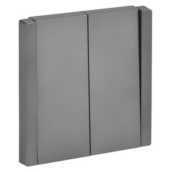 Переключатель проходной двухклавишный Forte&Piano сталь IP20 IEK