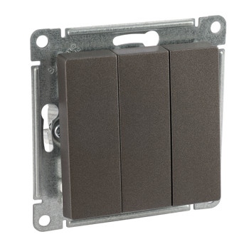 Механизм выключателя трехклавишный AtlasDesign мокко IP20 Systeme Electric