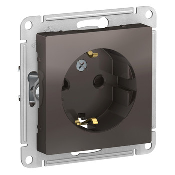 Механизм розетки с заземлением со шторками AtlasDesign мокко IP20 Systeme Electric