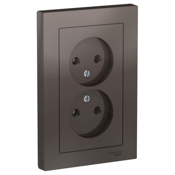 Розетка двухместная без заземления AtlasDesign мокко IP20 Systeme Electric