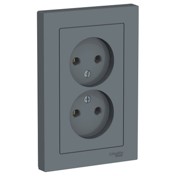 Розетка двухместная без заземления AtlasDesign грифель IP20 Systeme Electric