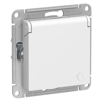 Механизм розетки с заземлением со шторками и крышкой AtlasDesign лотос IP20 Systeme Electric