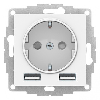 Механизм розетки с USB-2шт AtlasDesign лотос IP20 Systeme Electric