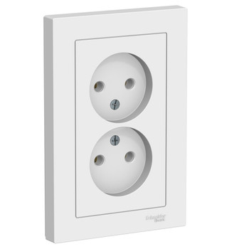 Розетка двухместная без заземления AtlasDesign лотос IP20 Systeme Electric