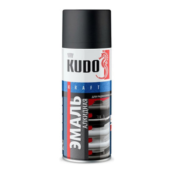 Эмаль аэрозольная алкидная для радиаторов Kudo черная матовая 0,52л