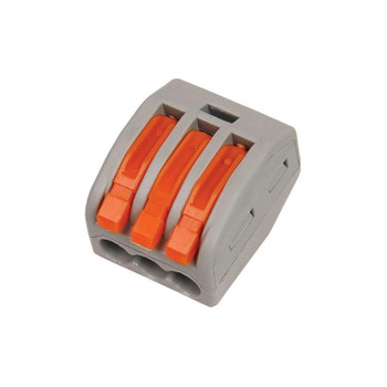 Клемма строительно-монтажная 3-х проводная 0,14-4 мм² с рычажком 50 шт MaxConnect